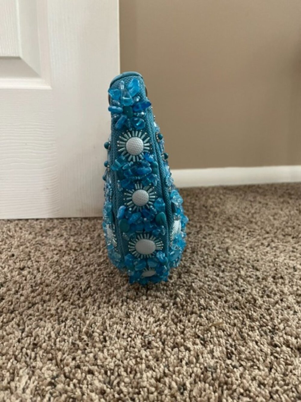 Ann Taylor Turquoise Beaded Handbag - Picture 5 of 8